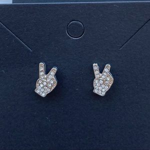 Aeropostale Peace Sign Earring Studs